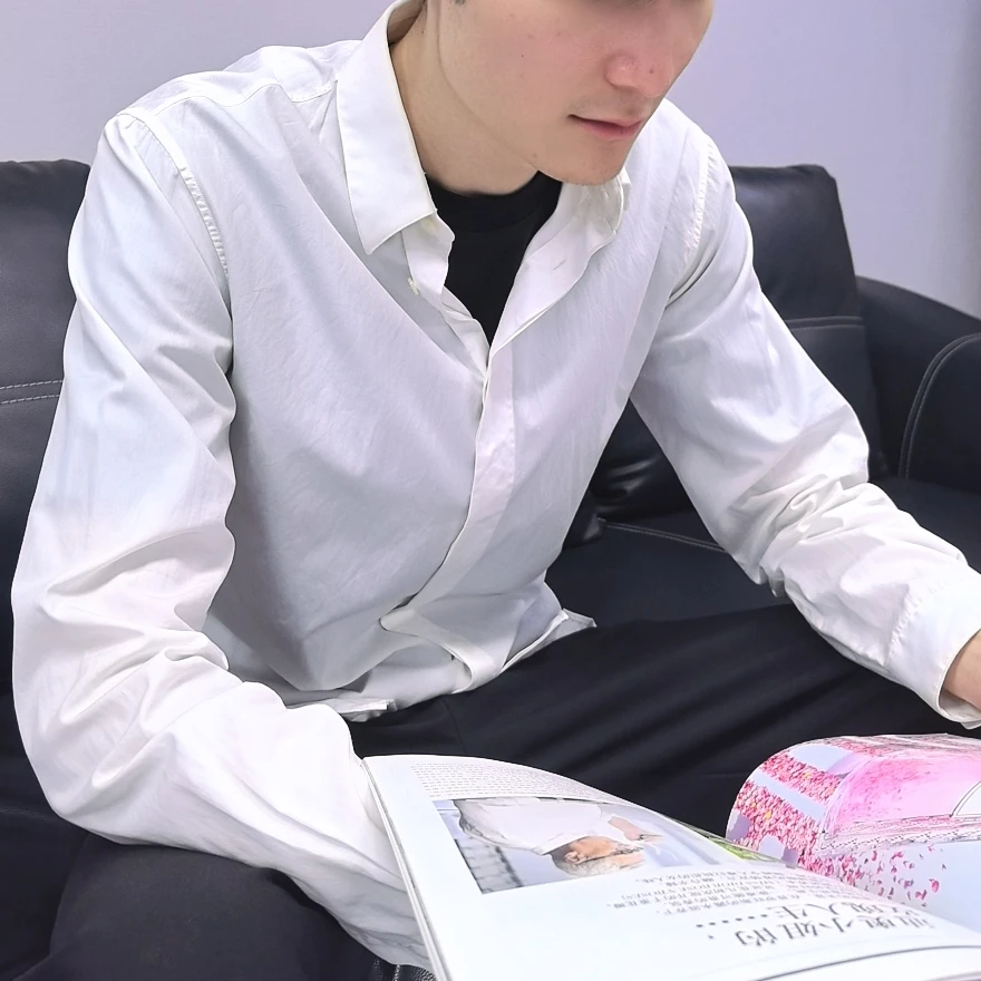 全新未使用 DIOR/迪奥 男士经典白衬衫“CD”刺绣衬衫 115285百搭