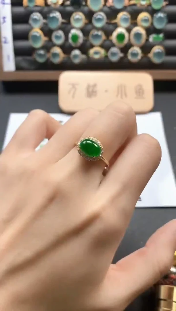 银S925镶嵌戒指翡翠51151