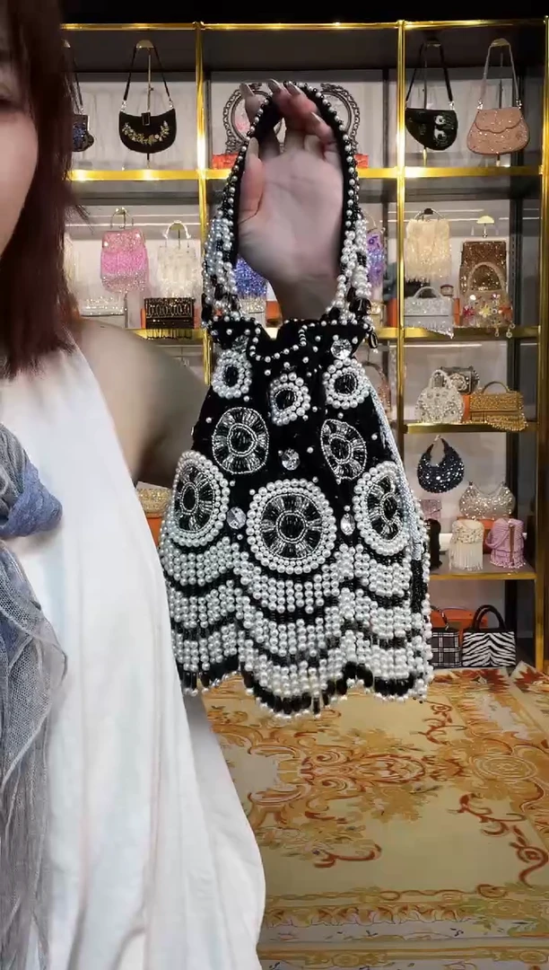 织物珠韵恒泽重工串珠手提包