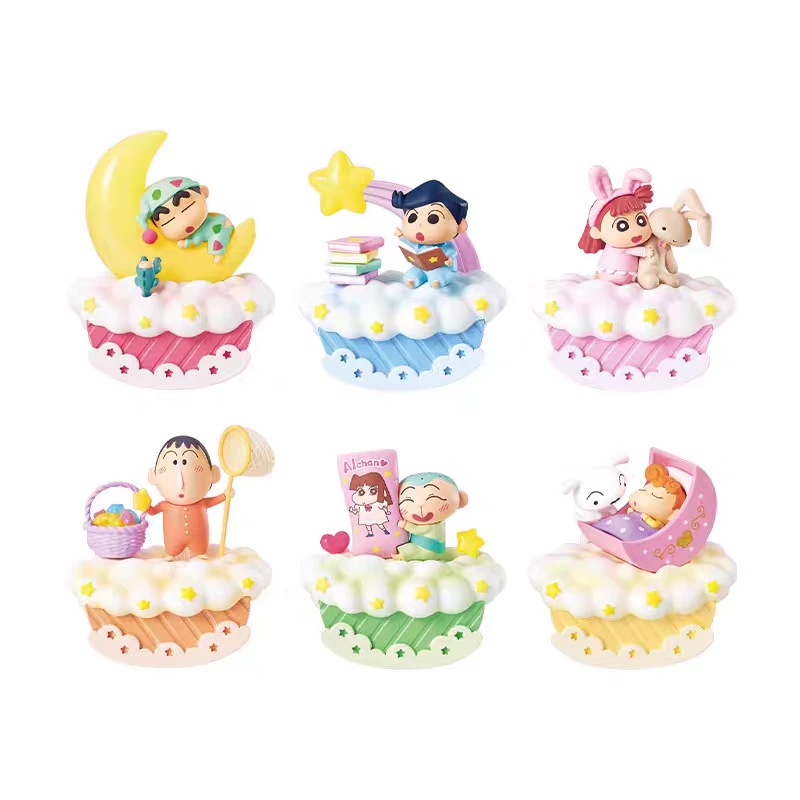 现货 rement蜡笔小新 晚安小新微缩场景模型潮玩桌面摆件盲盒