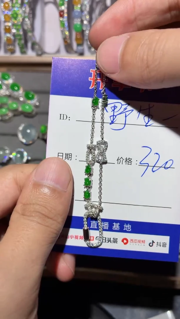 颈饰银S925镶嵌翡翠野****?野生大番茄