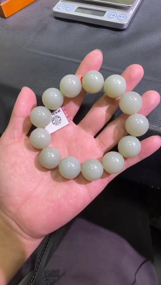 未镶嵌手串和田玉且末近矿高青白手串（产地直发）