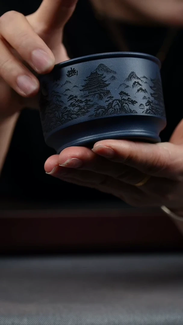 【闪购商品】紫砂茶壶苏门答腊青 山水主人杯