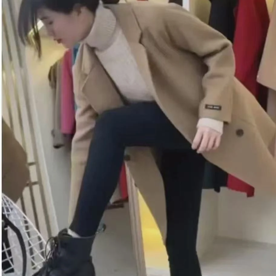 2025毛呢大衣显瘦网红时尚休闲百搭加绒加厚秋冬显瘦网红时尚休闲