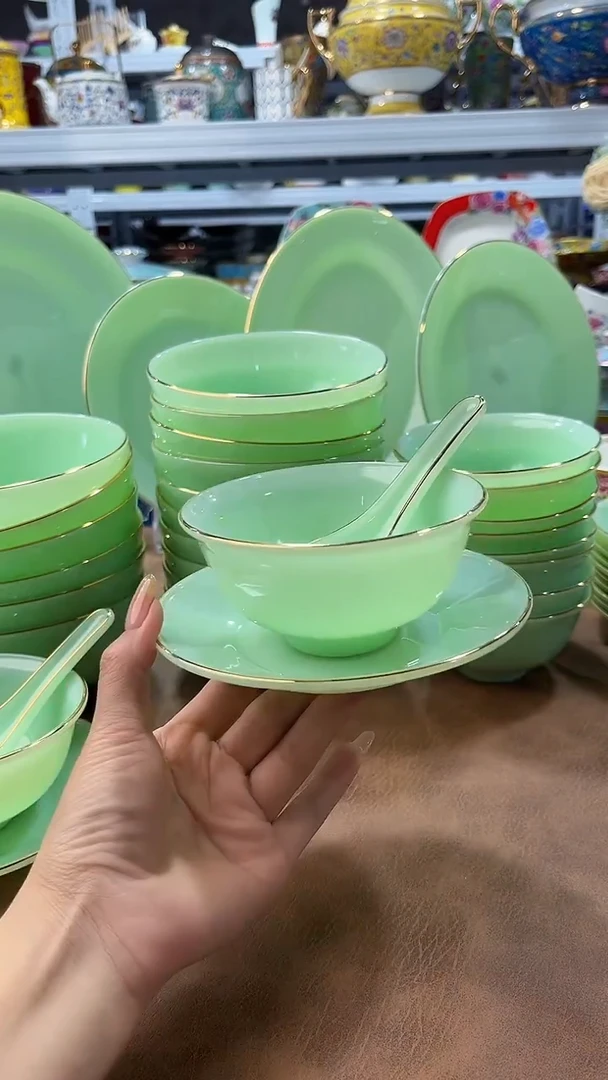 玉瓷三件套10套餐具