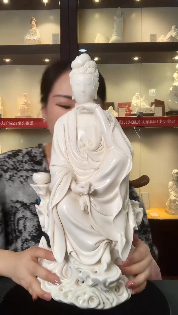 摆件德化白瓷 思维菩萨 高43公分