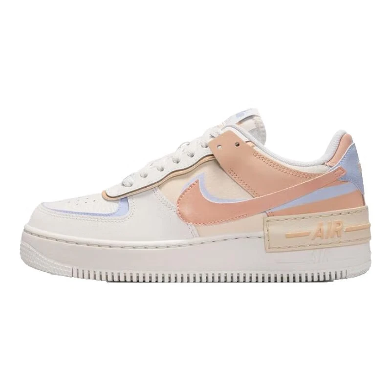 NIKE/耐克 AF1 Shadow 舒适百搭耐磨空军板鞋女款白粉DZ1847114