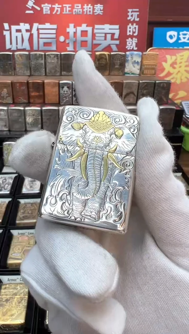 鬼王包银鎏金盔甲六牙大象