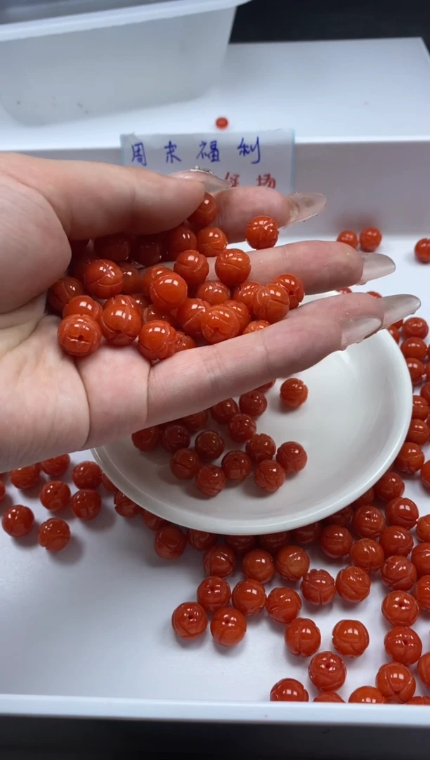 南红玛瑙未镶嵌颈饰w1861保山南红莲花珠10mm*10颗