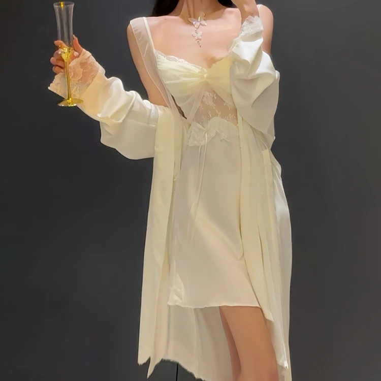 FANCBUDY瓜奈波劳夏季新款睡裙女两件套收腰显瘦可外穿性感轻奢