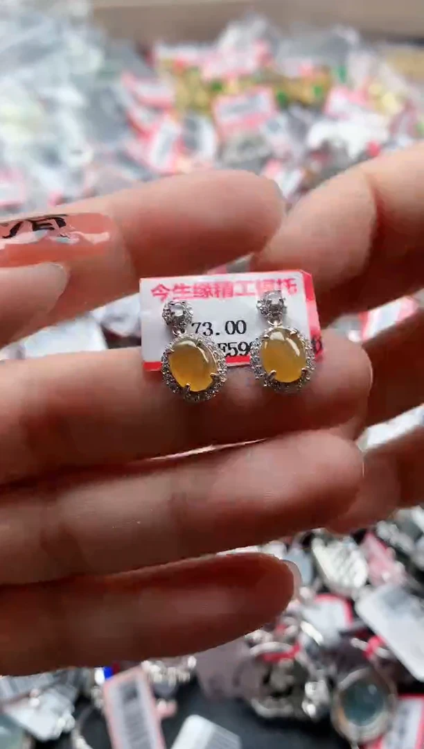 银S925镶嵌戒指翡翠天然A货缅甸翡翠