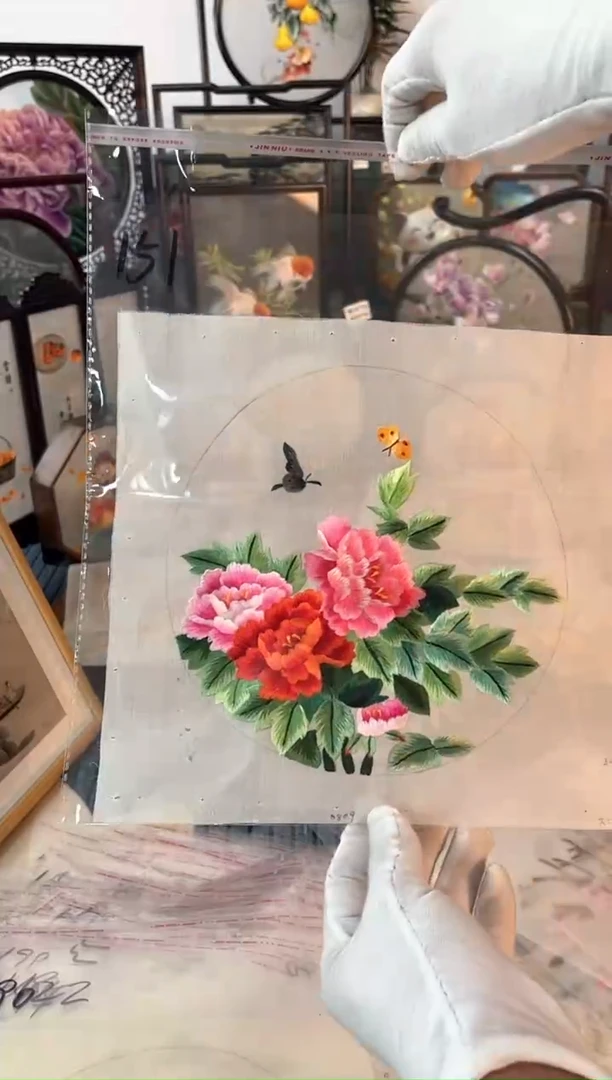 织绣纯手工苏绣双面绣绣布151