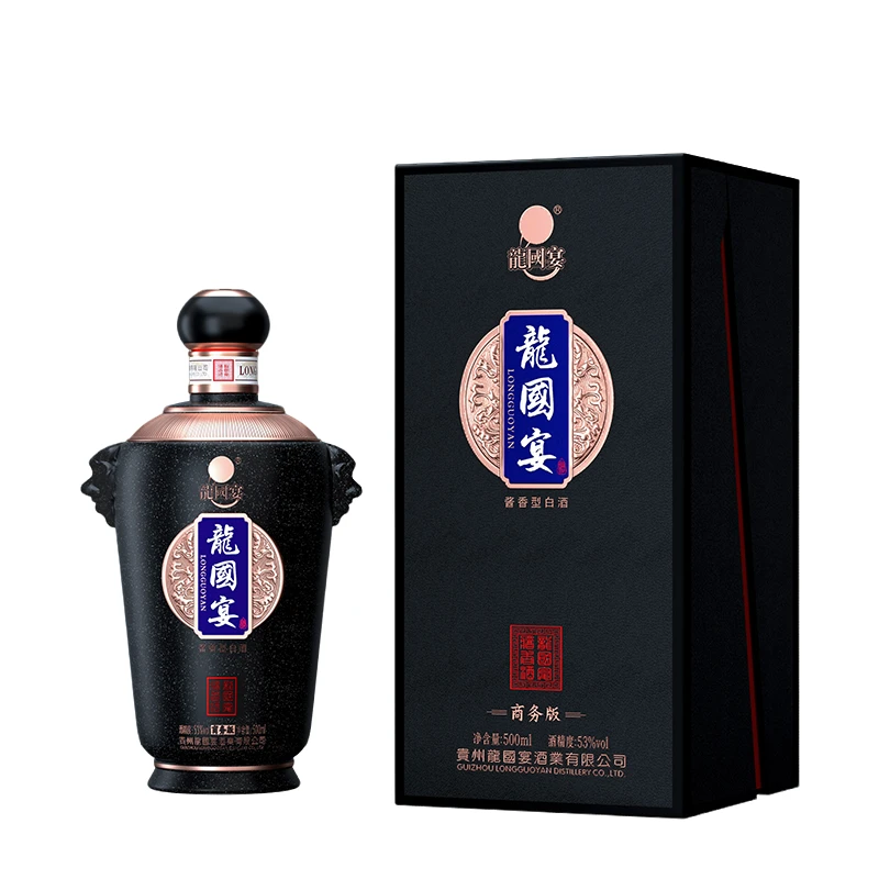 龙国宴商务版  礼盒装酱香型纯粮酿造白酒珍藏53%Vol500ml