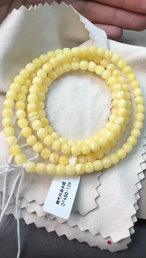 手串蜜蜡未镶嵌开*蜜蜡手串多圈108