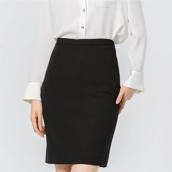 阿玛施AMASS新款时尚夏季气质高腰修身显瘦黑色包臀裙5200402