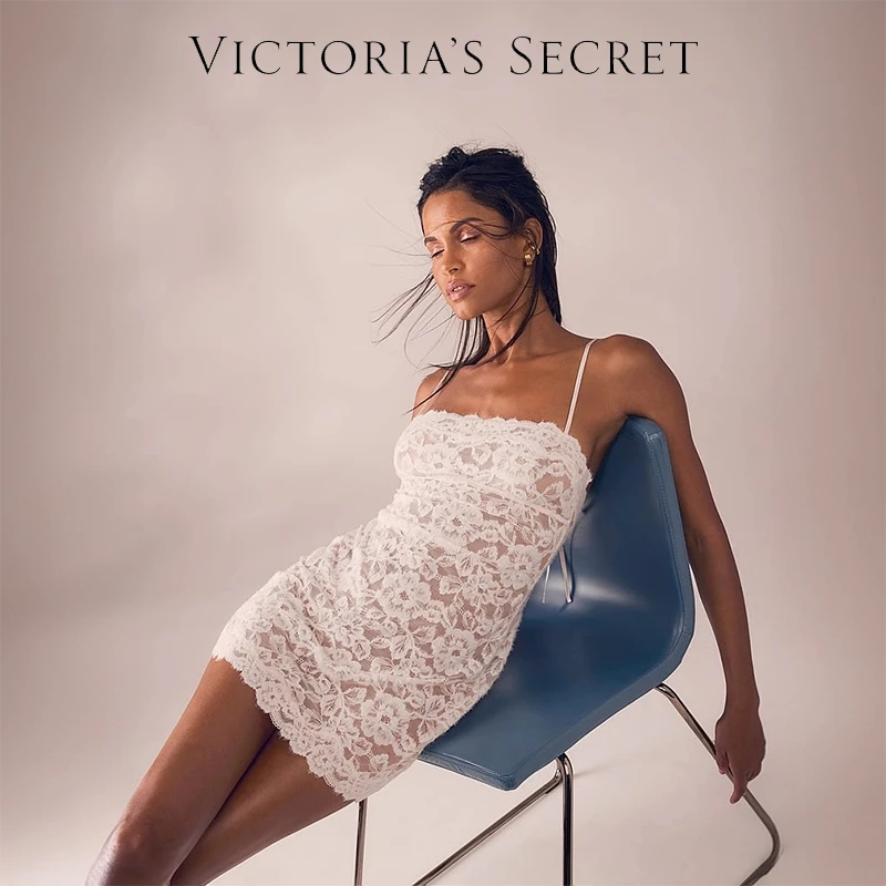 【维密·花漾蕾丝短款睡裙】性感网纱吊带裙轻奢睡裙夏日睡衣女