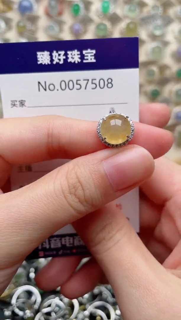 翡翠戒指银S925镶嵌.