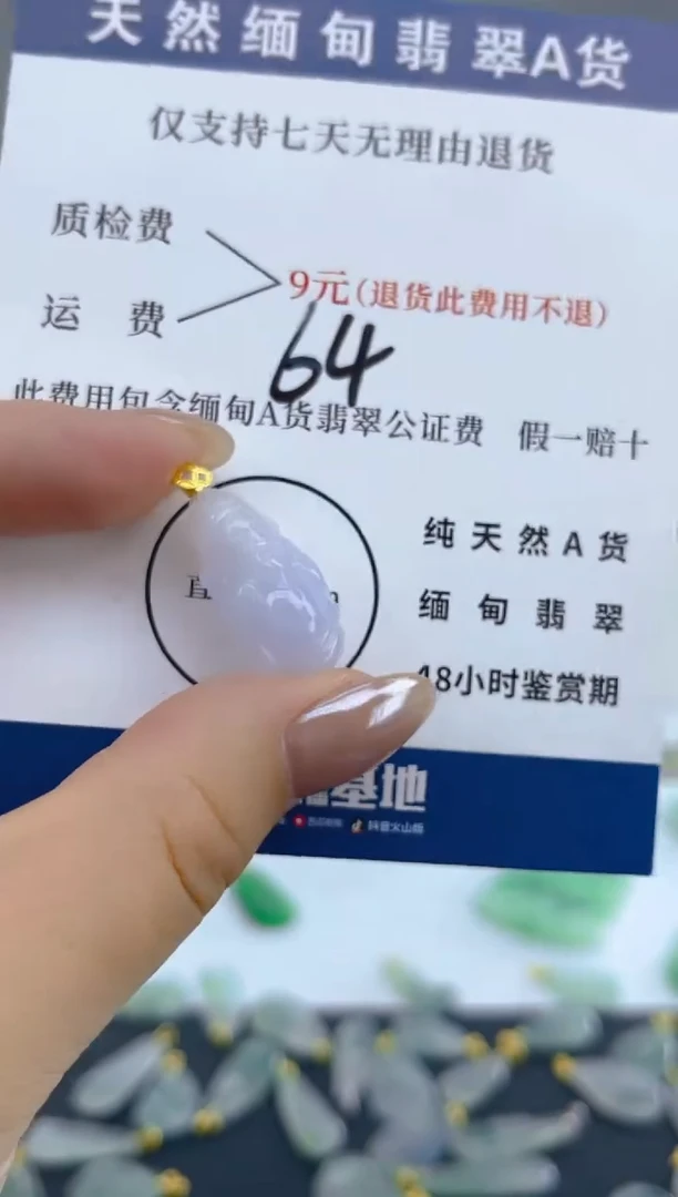 颈饰18K金镶嵌翡翠天然A货翡翠