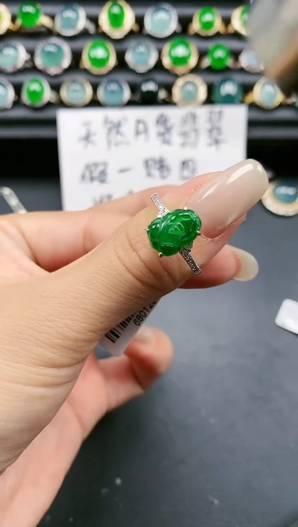 翡翠戒指银S925镶嵌11111111