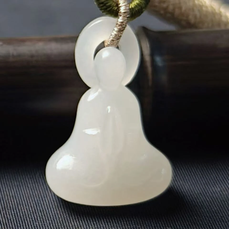 天然和田玉源头直供—和田玉观音吊坠