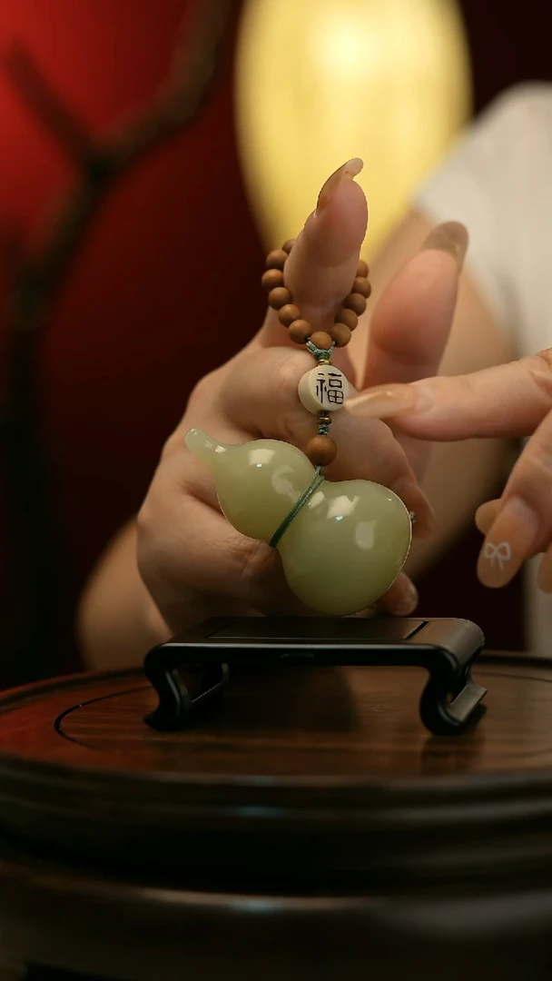 玉【手捻玉福禄】天然玉石手把件