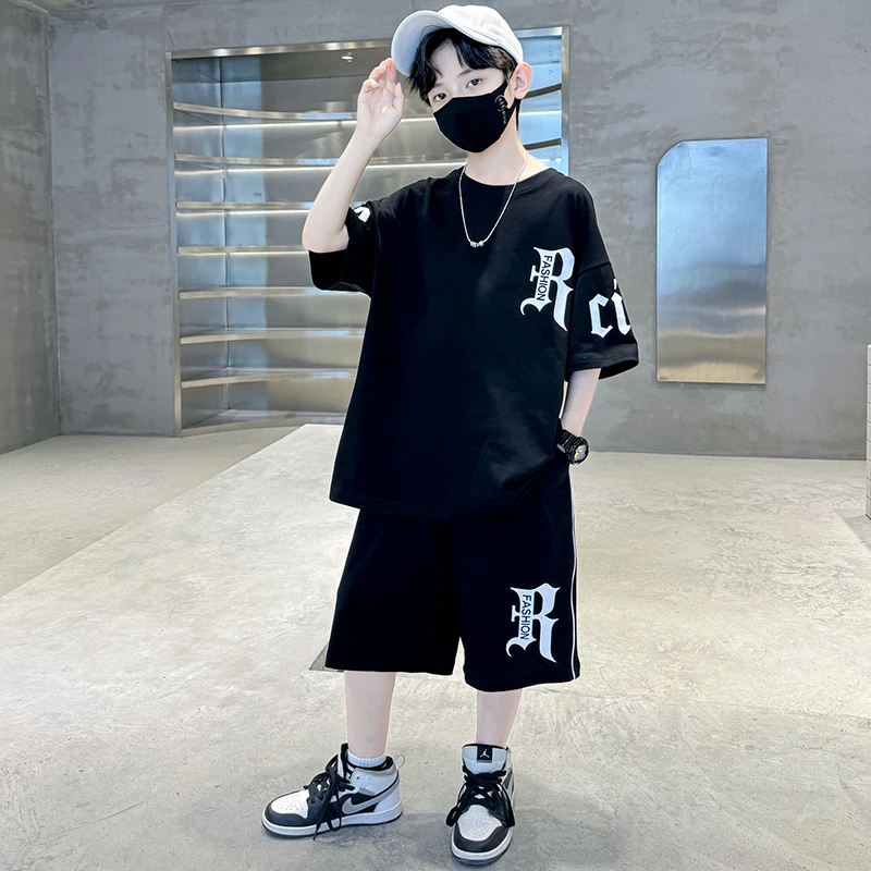 MK&UR.BV夏装潮款套装帅气新款儿童装薄款运动裤子夏款男孩中大童