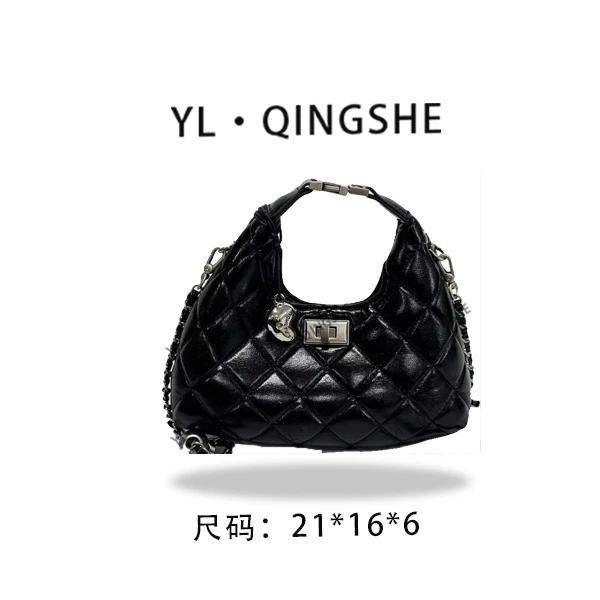 【依琳定制】女士潮流时尚经典气质手拎单肩包SD-5198-黑色