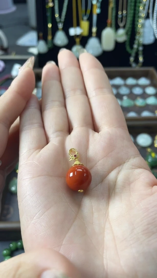 吊坠(不含链)银S925镶嵌南红玛瑙花***?ZY南红珠珠吊坠