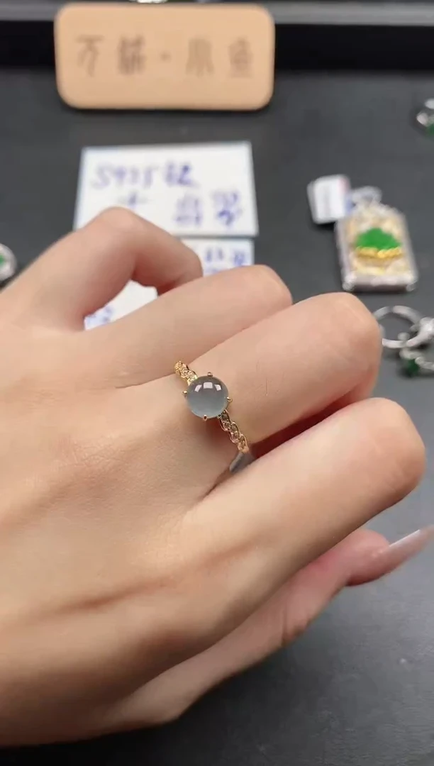 银S925镶嵌戒指翡翠51511