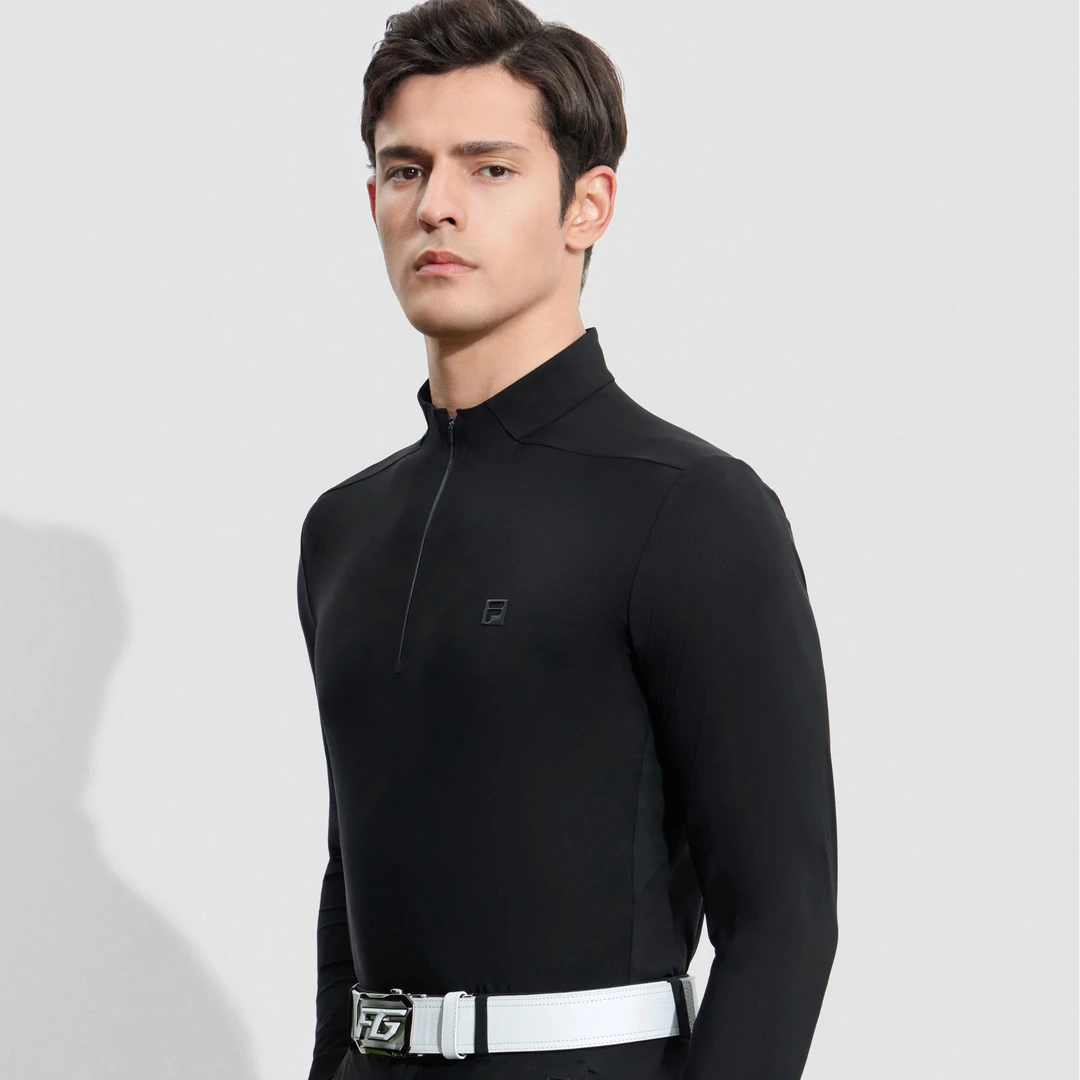 Fila/斐乐男子【针织长袖立领长袖上衣】2025新款高尔夫运动上衣