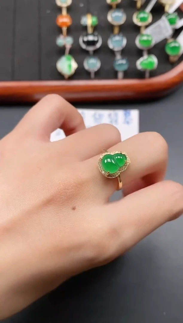 银S925镶嵌戒指翡翠11