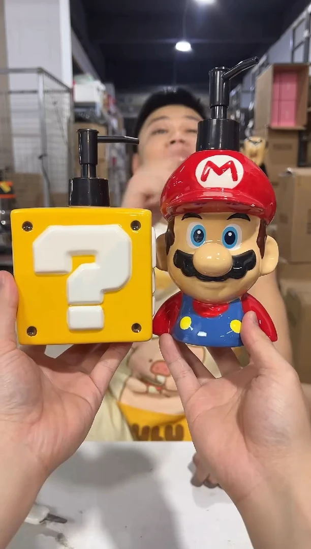 瓷片马里奥加问号按压瓶一套