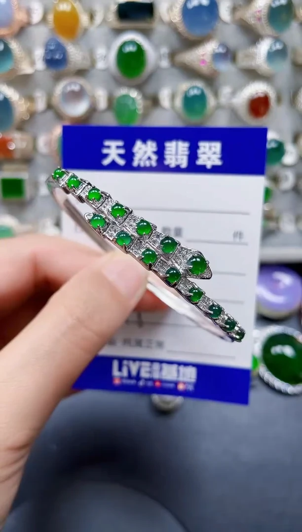 银S925镶嵌戒指翡翠378