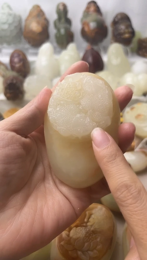石材方解石棉纹正常不退换金蟾