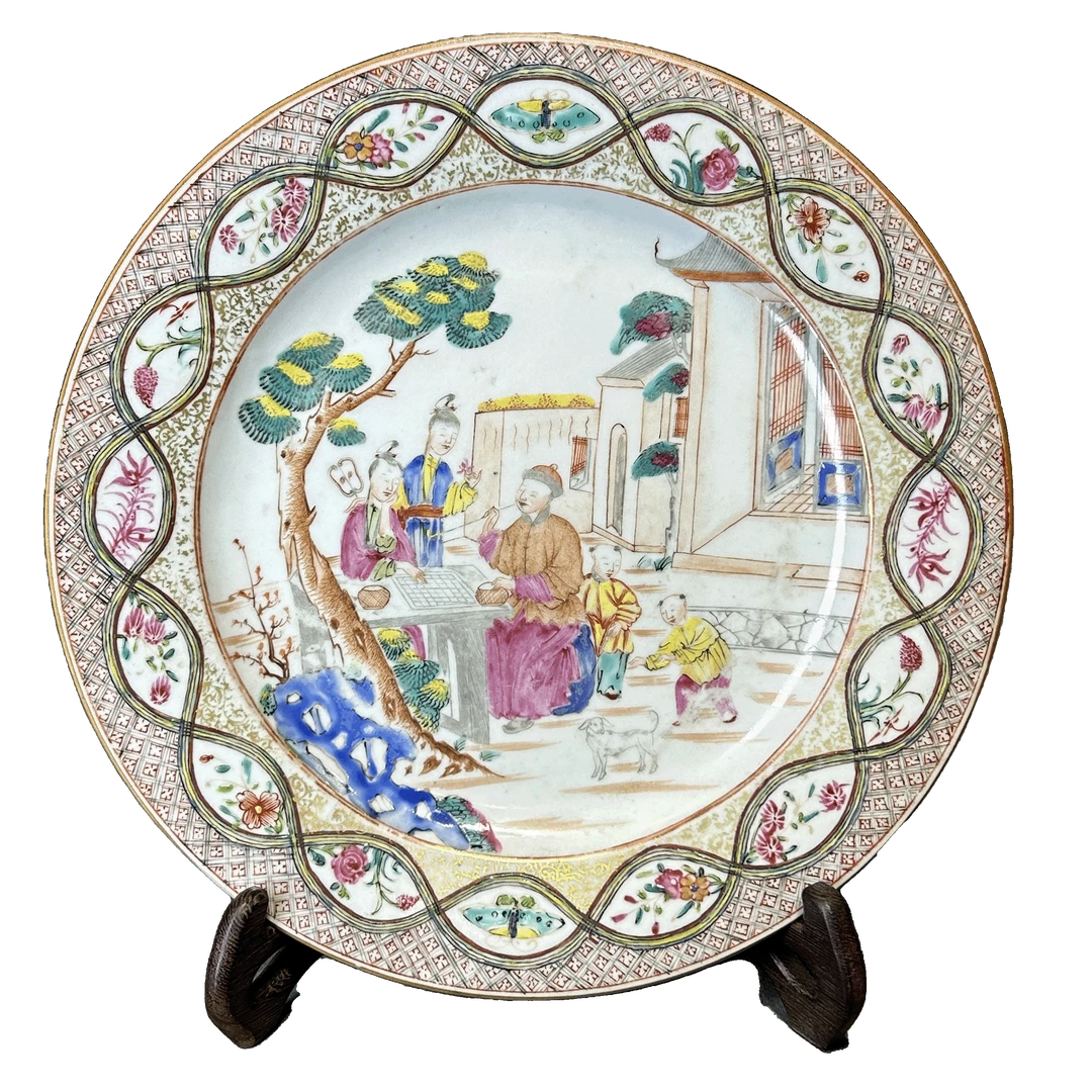 25046505x广彩满大人纹盘