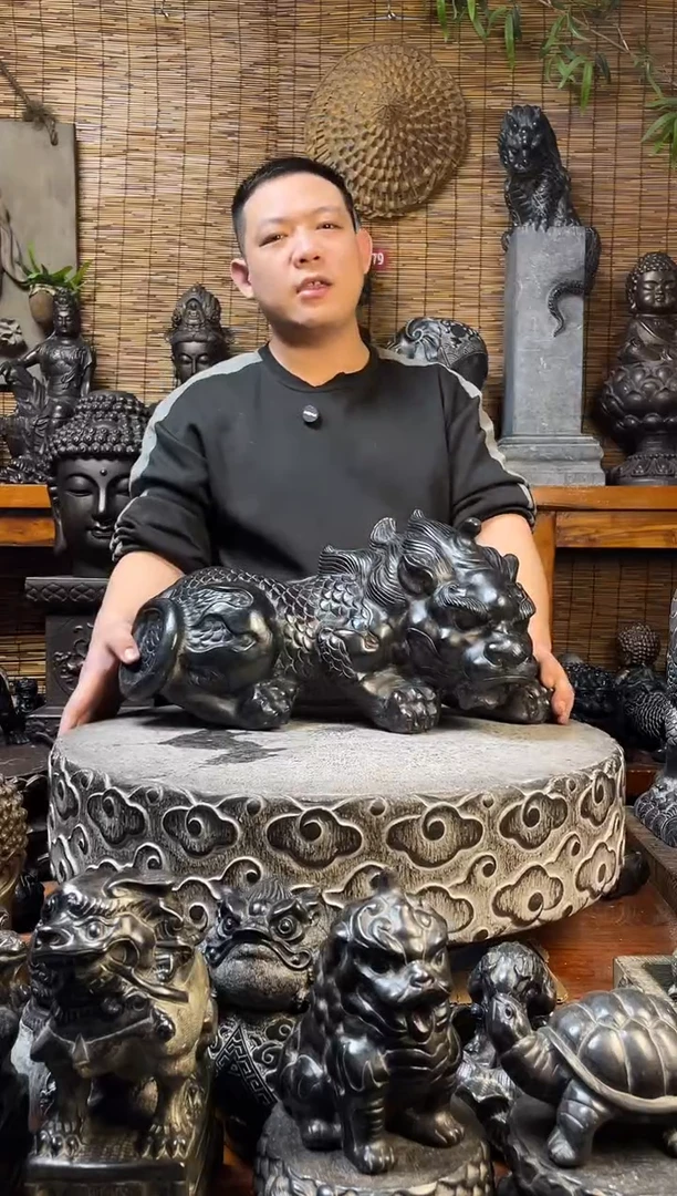 石材50貔貅趴天然青石雕刻