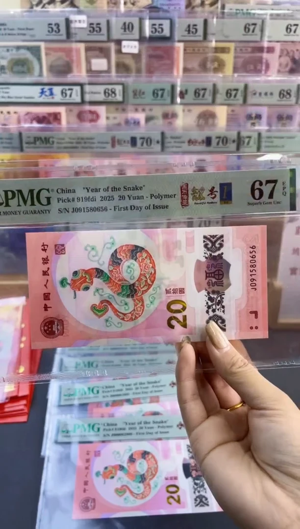 【闪购商品】塑料蛇钞靓号四标首日PMG67分尾656
