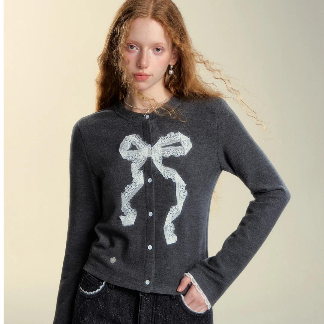 SOMESOWE【王雪糕专属】折纸蝴蝶结暖绒开衫