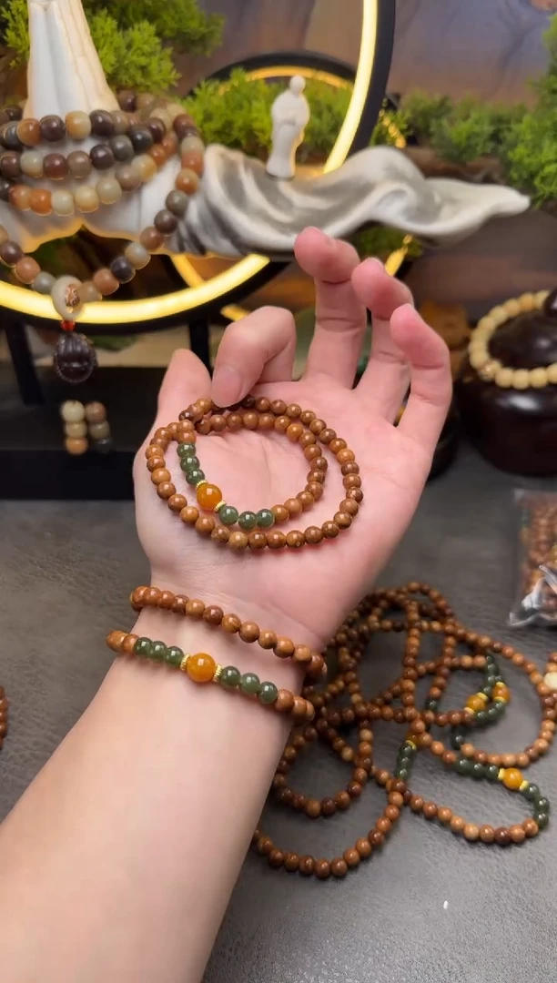 【闪购商品】库克手串未镶嵌A938 库克和田双圈