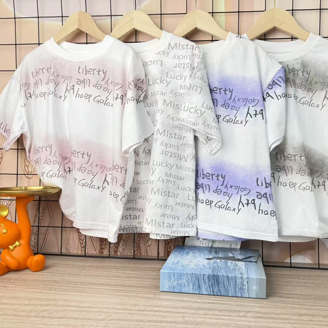 2025新款韩版儿童洋气t恤男短袖宽松潮牌宝宝独特美式超好看