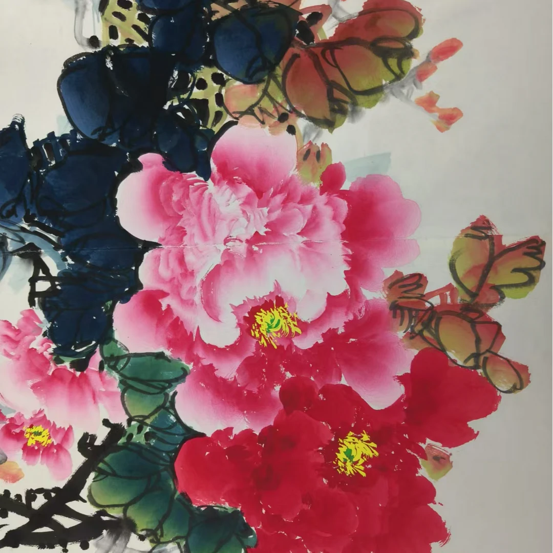 曹清江  牡丹花册页  宣纸本  八米