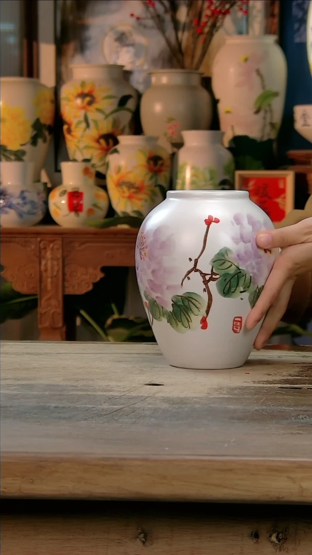 【闪购商品】瓷片景德镇纯手工釉下彩精品花瓶