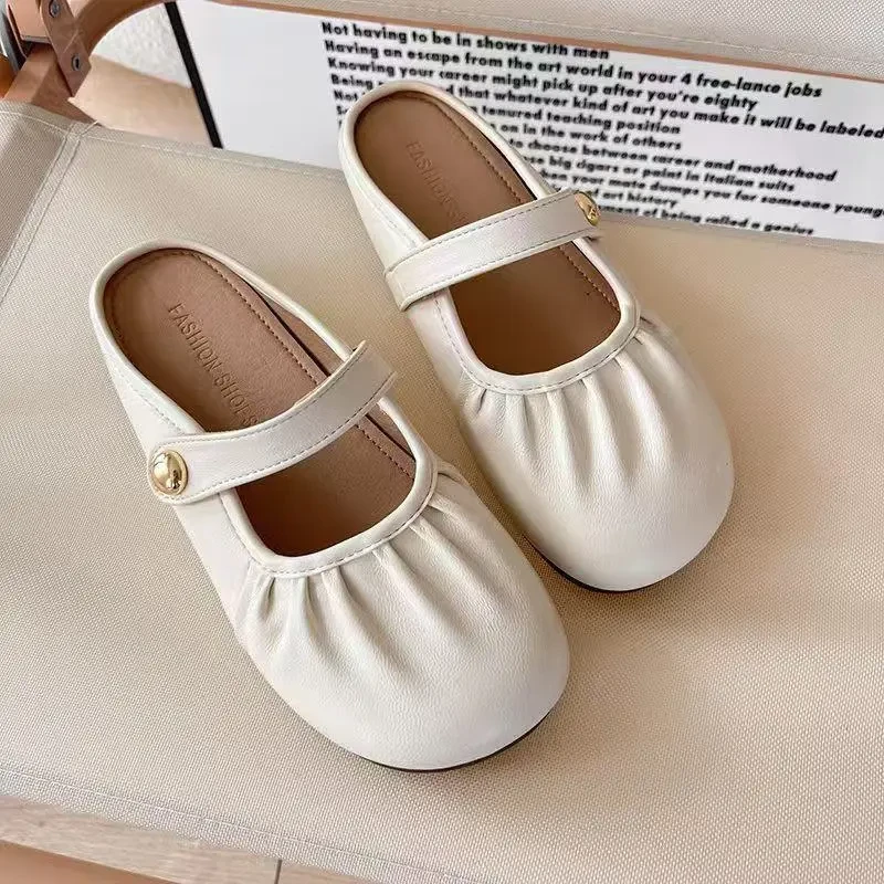 新款洋气拖鞋女外穿仙女风沙滩海边防滑防臭气质包头半拖软底室外