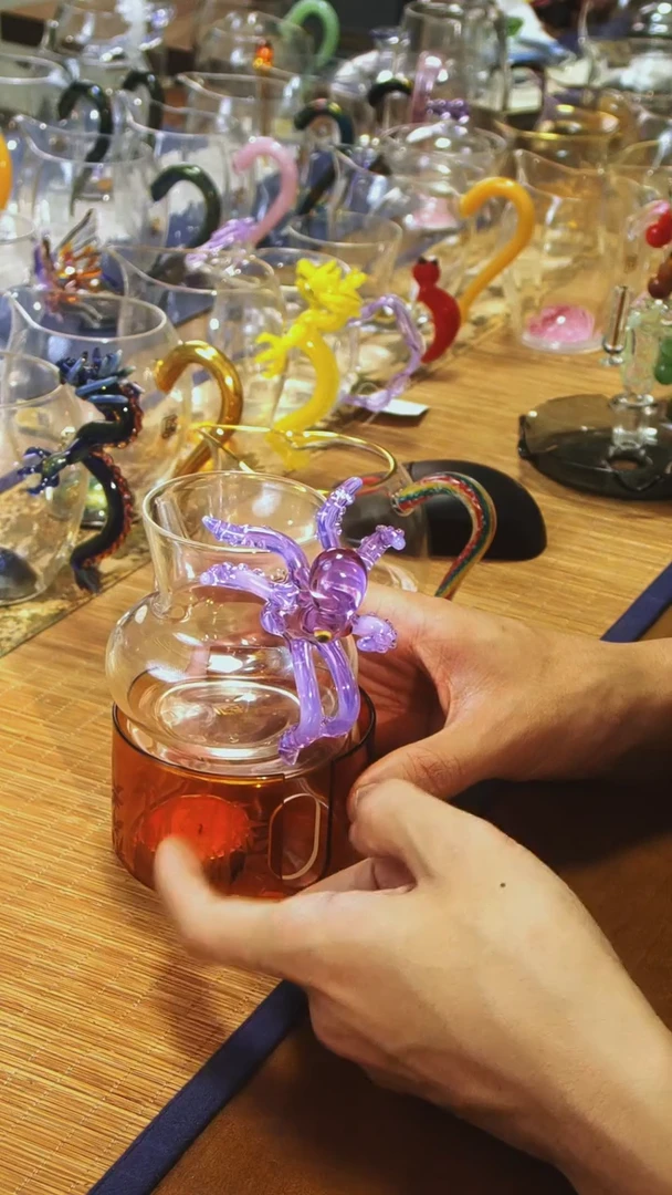 【闪购商品】海神八爪鱼公杯加琥珀色温茶器晶焱金标