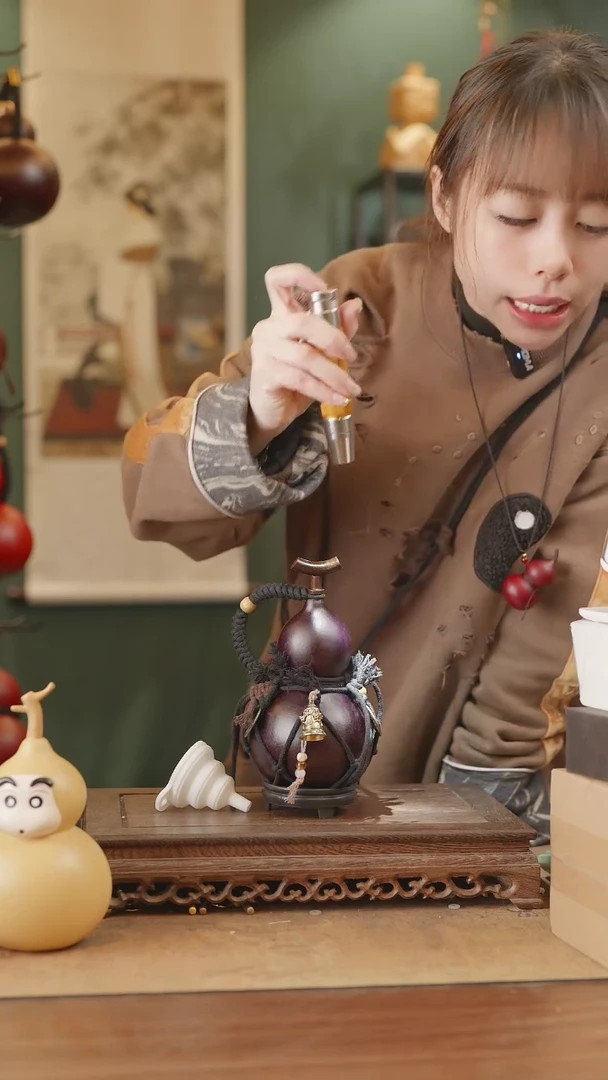 【闪购商品】104号精品天然大漆工艺防渗内胆酒葫芦~