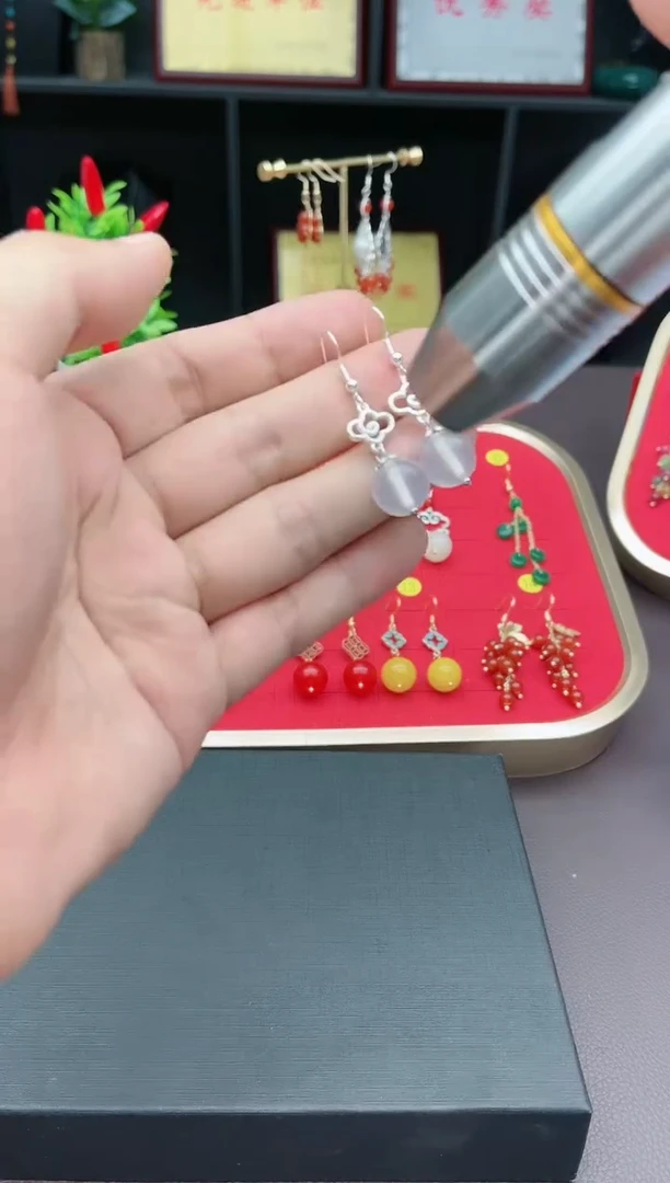 【闪购商品】玛瑙/玉髓耳钉银S925镶嵌514000