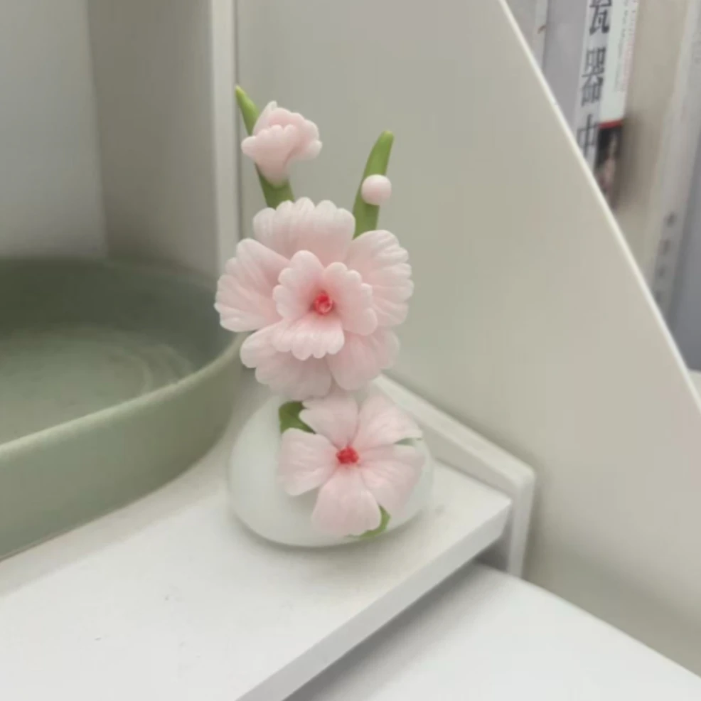 陶瓷手工捏花桌面摆件PJDD20