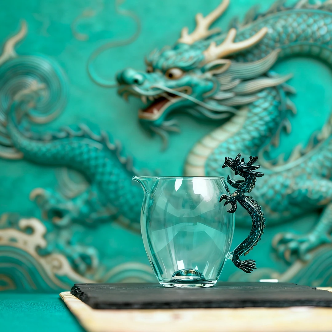 双12新品展会新品五彩黑龙公道杯个性茶具