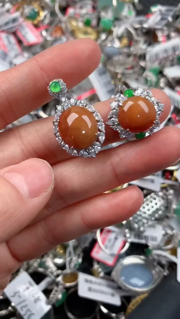 银S925镶嵌戒指翡翠222     4