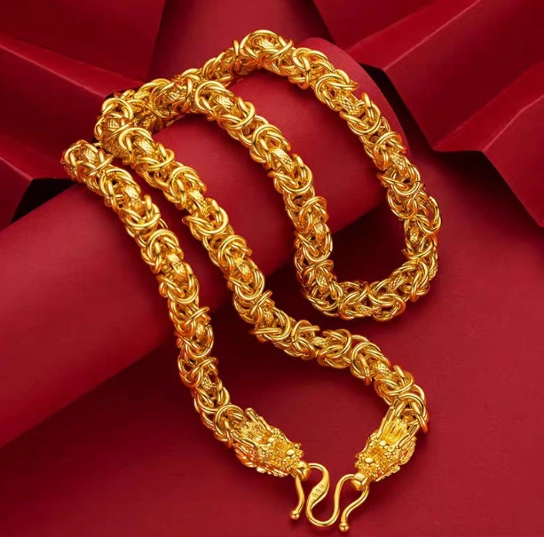 【琪总专属】古法环环相扣高端霸气双龙项链SCX05